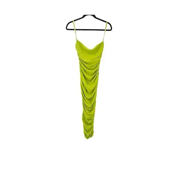 SOLACE London Women's Adler Midi Dress in Chartreuse Size 4 NWT